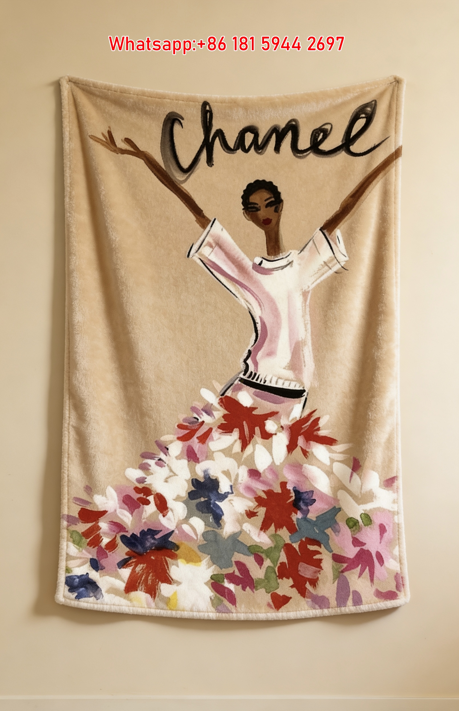 Chanel Inspired Fashion Lady Flannel Throw Blanket IMG_7361